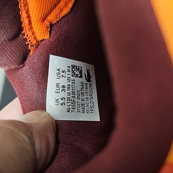 Lacoste Orange Athletic Shoes - Picture 10 of 10